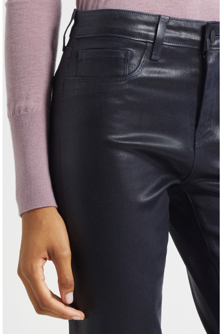 Ruth Coated High Waist Raw Hem Straight Leg Jeans, Alternate, color, METRO COATED
