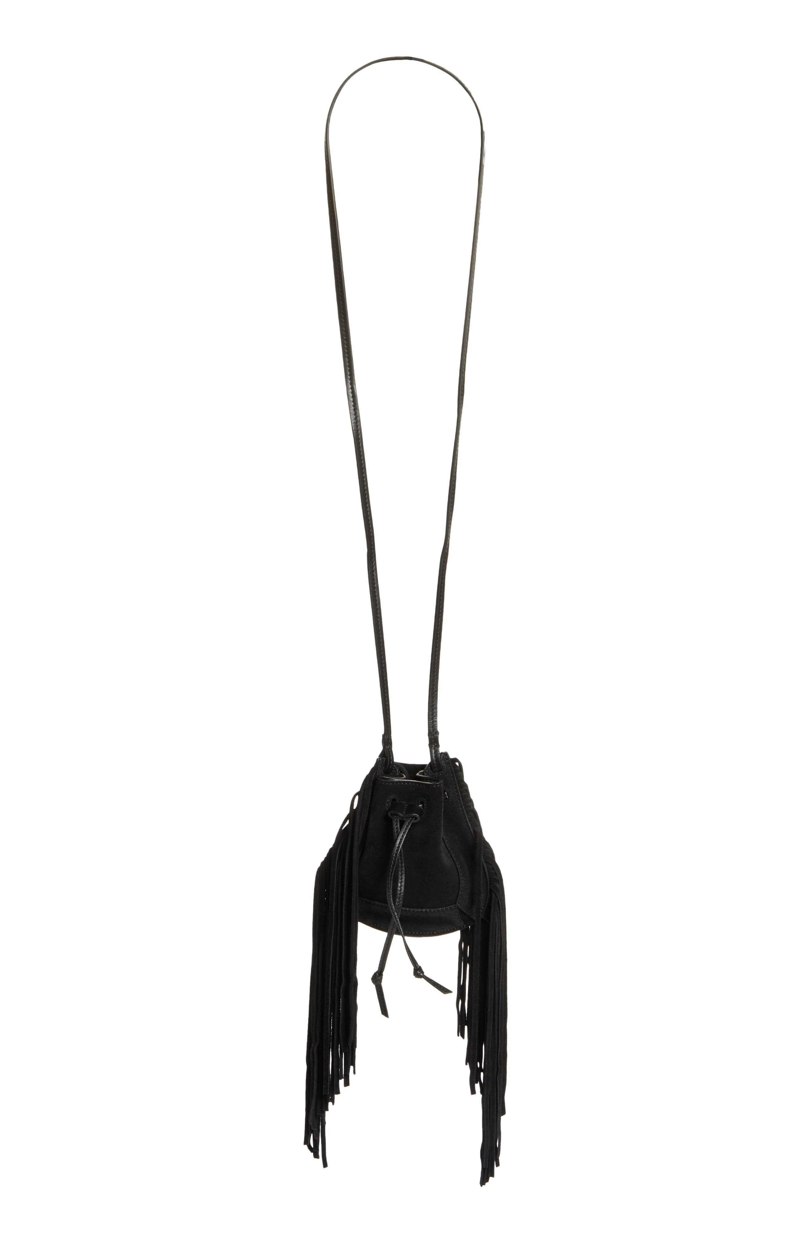 Isabel Marant Miskaf Suede Fringe Crossbody Bag, Alternate, color, 