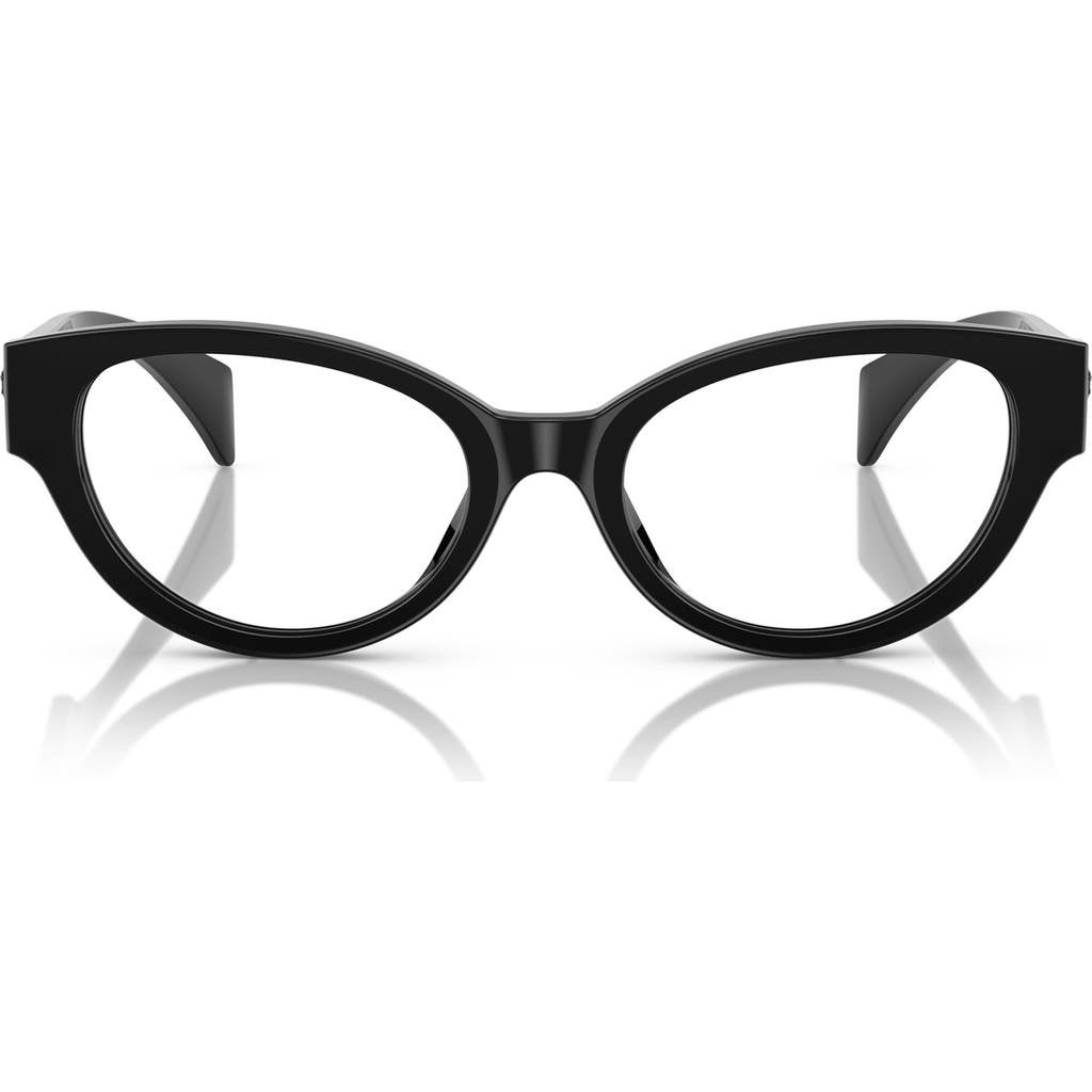 Versace 53mm Cat Eye Optical Glasses In Black