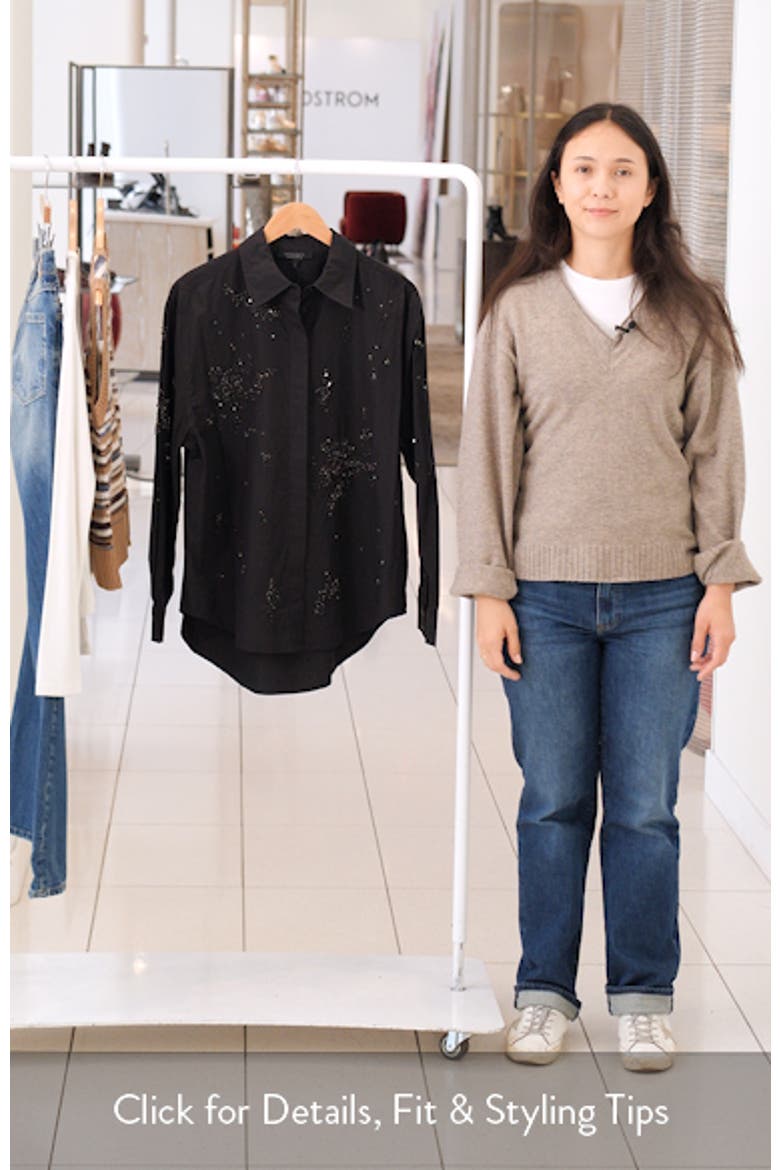 Gemi Bead Detail Cotton Button-Up Shirt video