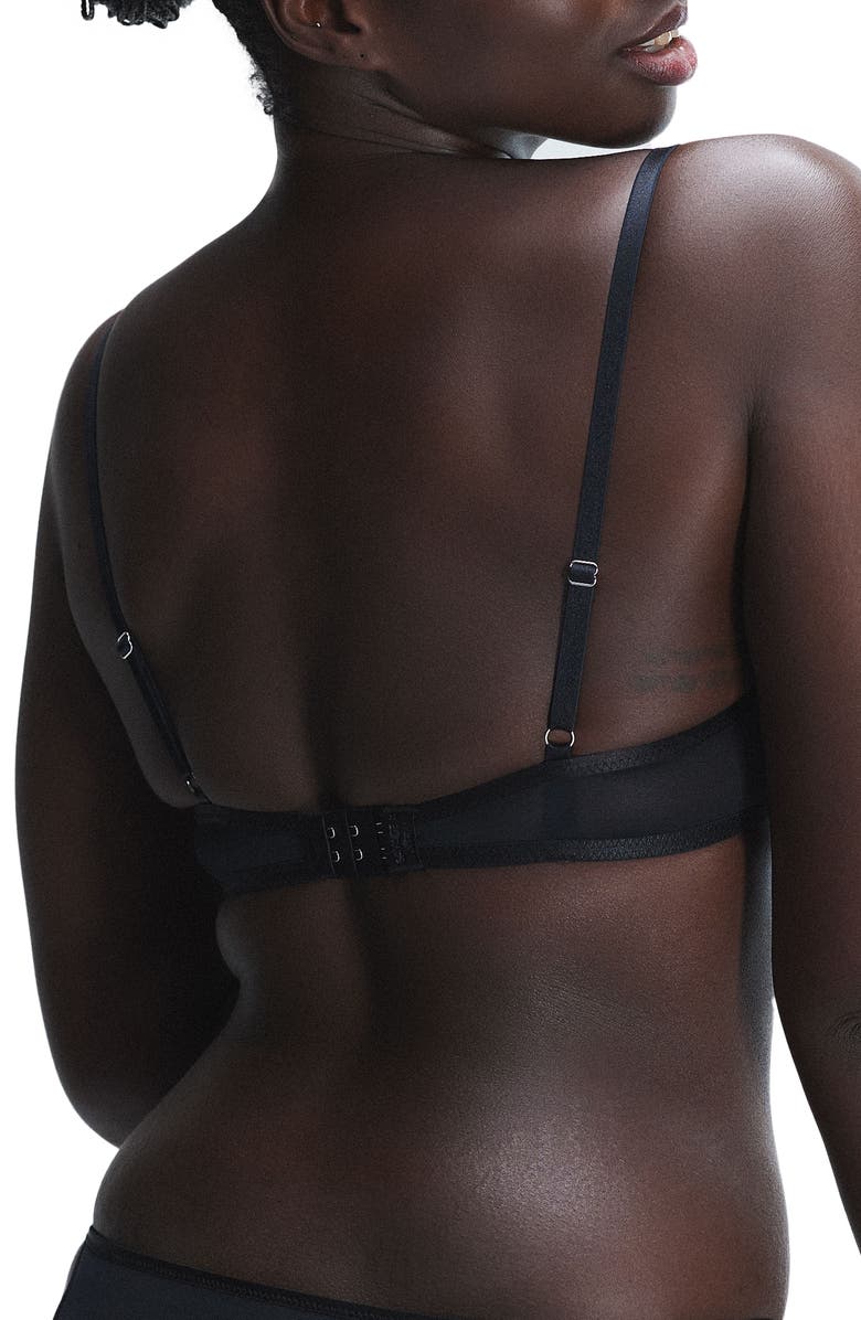 SAVAGE X FENTY Puff Cherries Unlined Demi Bra, Alternate, color, Black Caviar