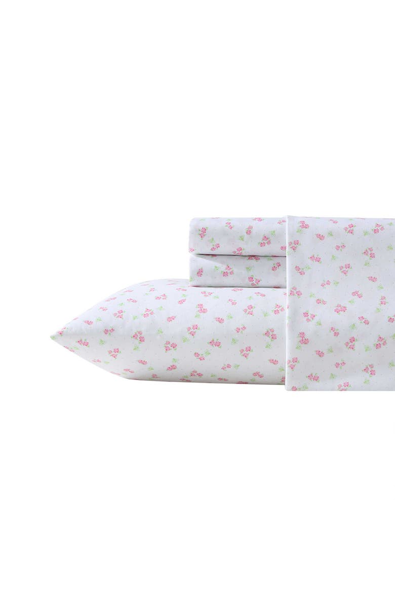 Laura Ashley Busy Bee Microfiber Sheet Set, Main, color, Lt-Pastel Pink