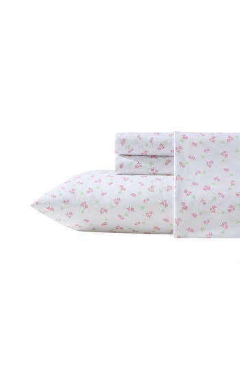 Laura Ashley Busy Bee Microfiber Sheet Set In White