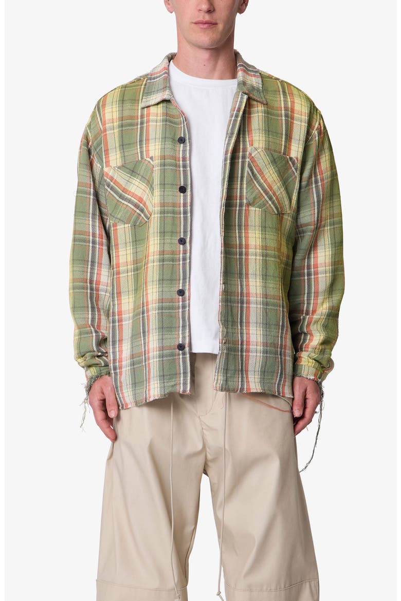 Vintage Plaid Flannel Shirt, Main, color, GREEN
