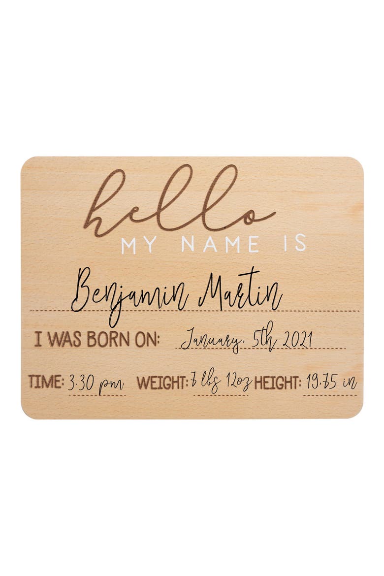 Wooden Birth Announcement Photo Prop, Alternate, color, NONE