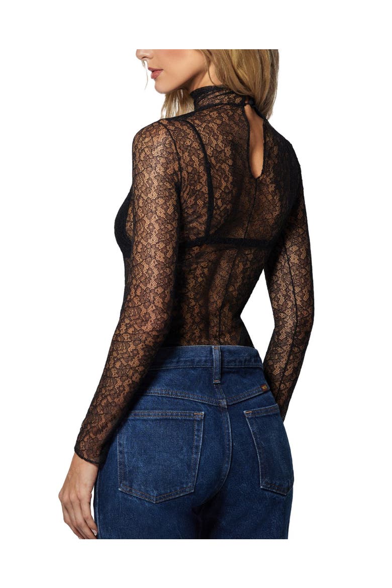 Petite Fleur LS Turtleneck Top, Alternate, color, Black