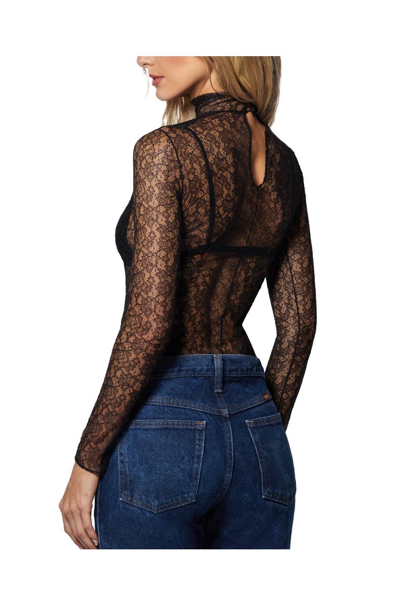 Kiki de Montparnasse Petite Fleur LS Turtleneck Top, Alternate, color, Black