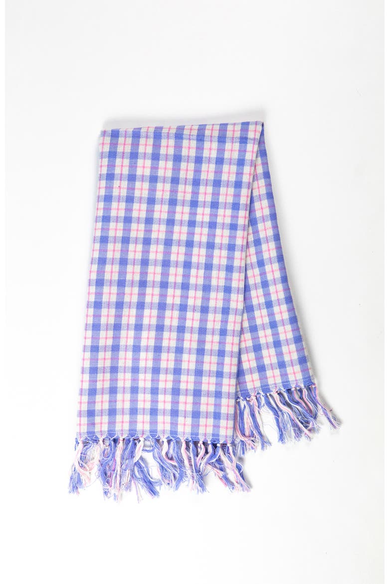 Handwoven Colorful Plaid Cotton Kitchen Towel, Main, color, Blue