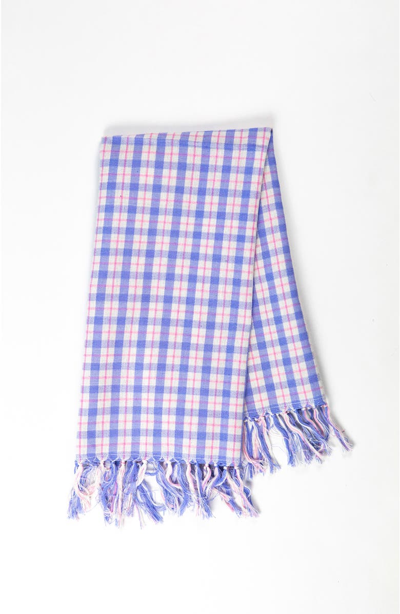 Archive New York Handwoven Colorful Plaid Cotton Kitchen Towel, Main, color, Blue