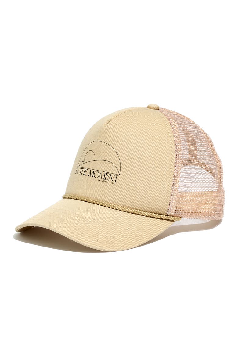 MWL Recreation Club Trucker Hat, Main, color, SUMMER DUNE