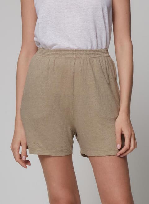 Linen Stretch Hand Dye Pull-On Shorts
