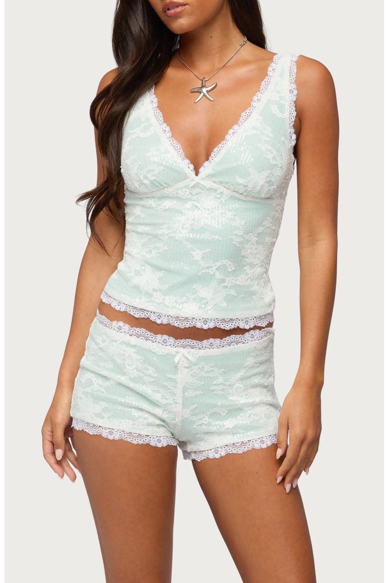 Amanu Sequin Lace Tank, Main, color, MINT