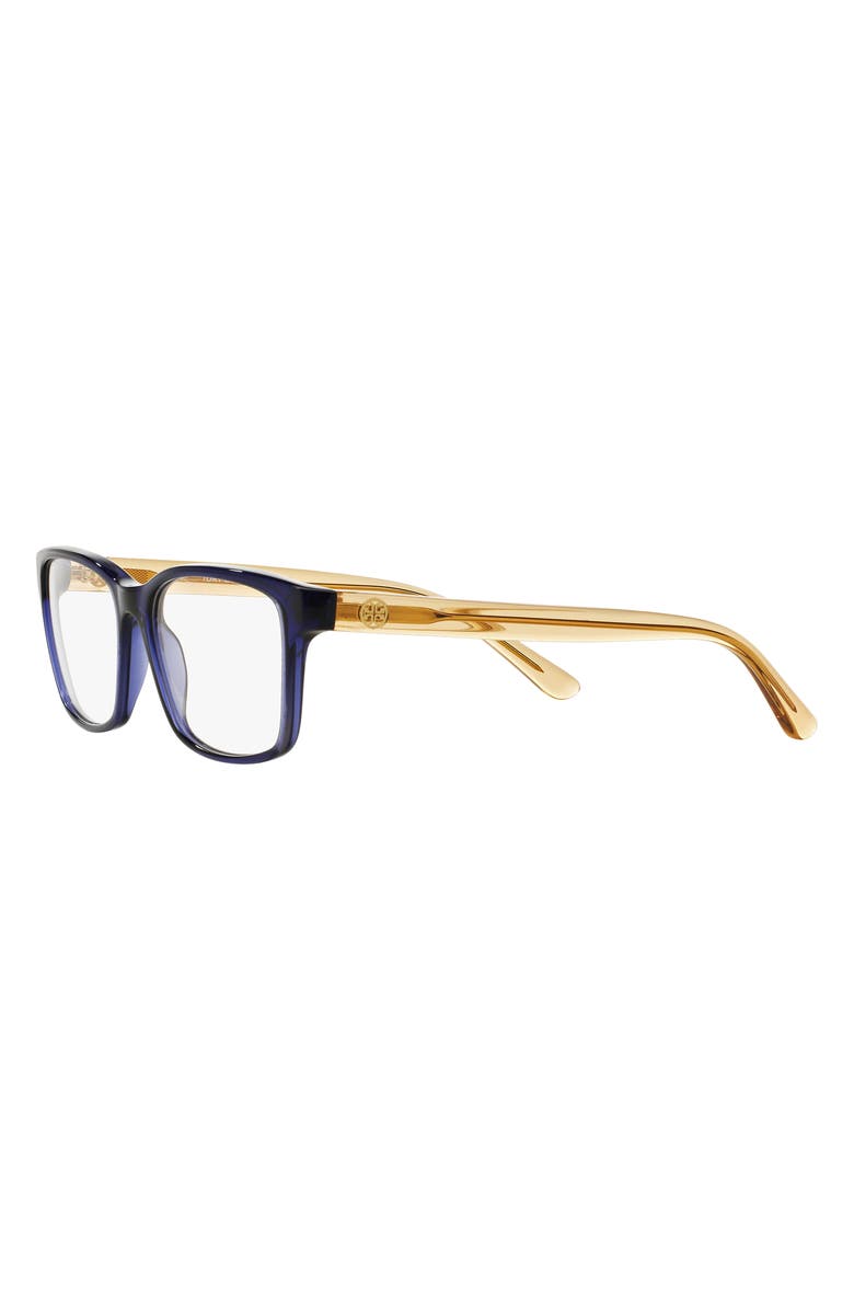 Tory Burch 52mm Rectangle Optical Glasses, Alternate, color, Navy