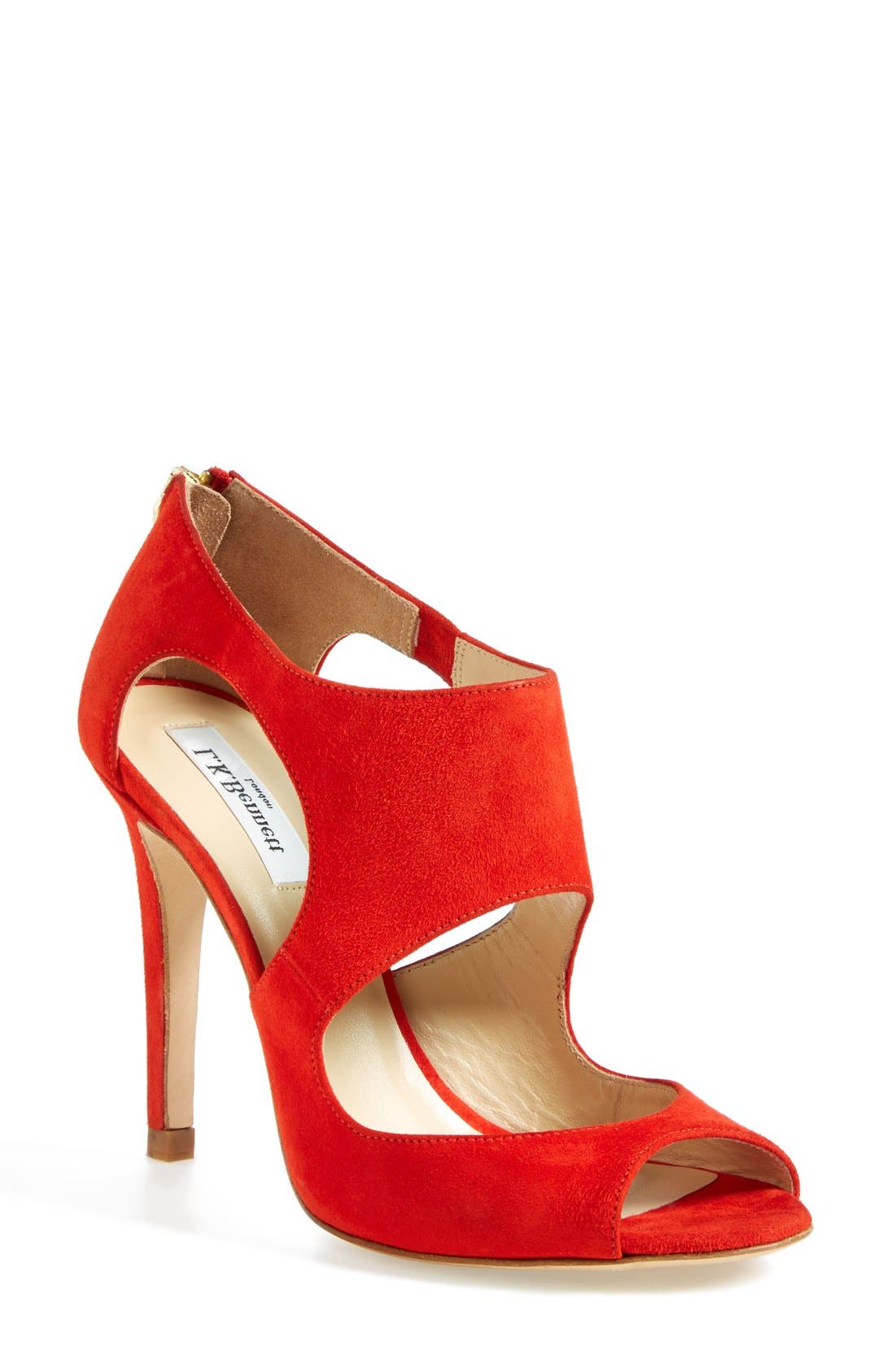 L.K. Bennett 'Alma' Sandal, Main, color, SCARLET SUEDE
