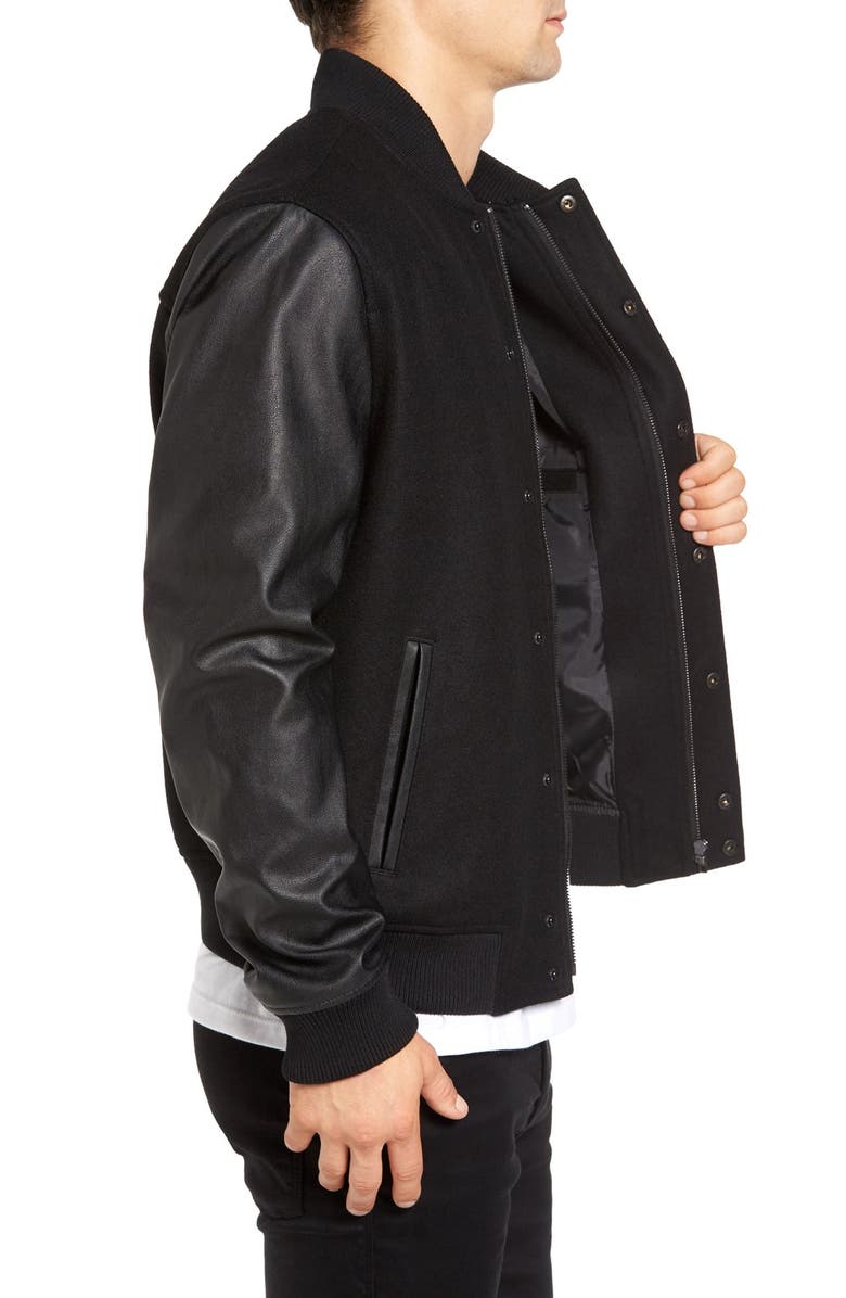 Topman Varsity Bomber Jacket, Alternate, color,