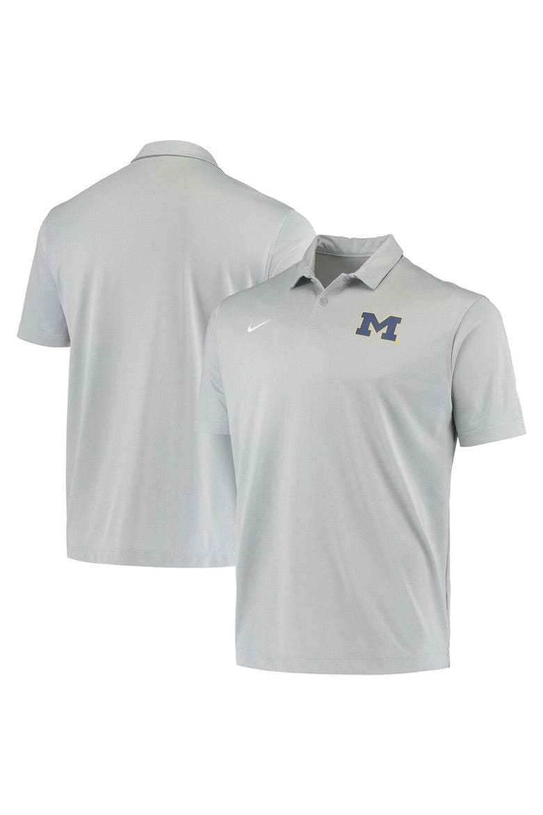 Men's Nike Gray Michigan Wolverines College Performance Polo, Alternate, color, Gray