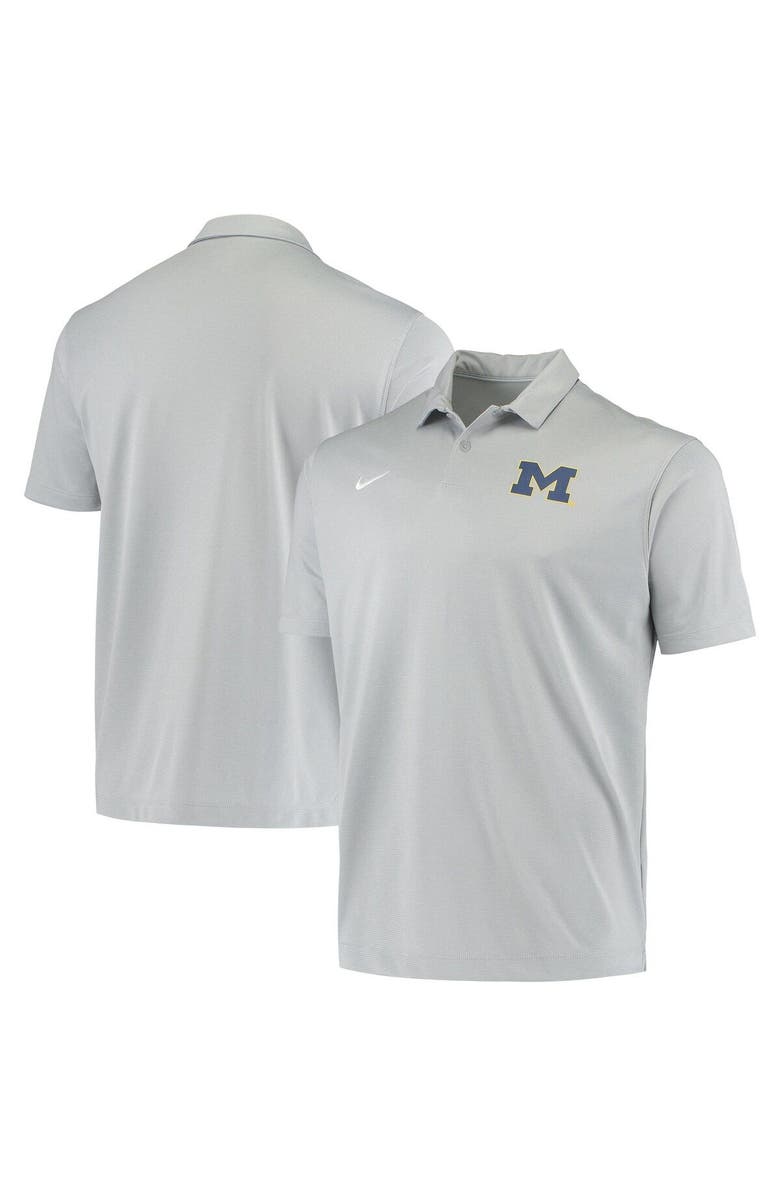 Nike Men's Nike Gray Michigan Wolverines College Performance Polo, Alternate, color,