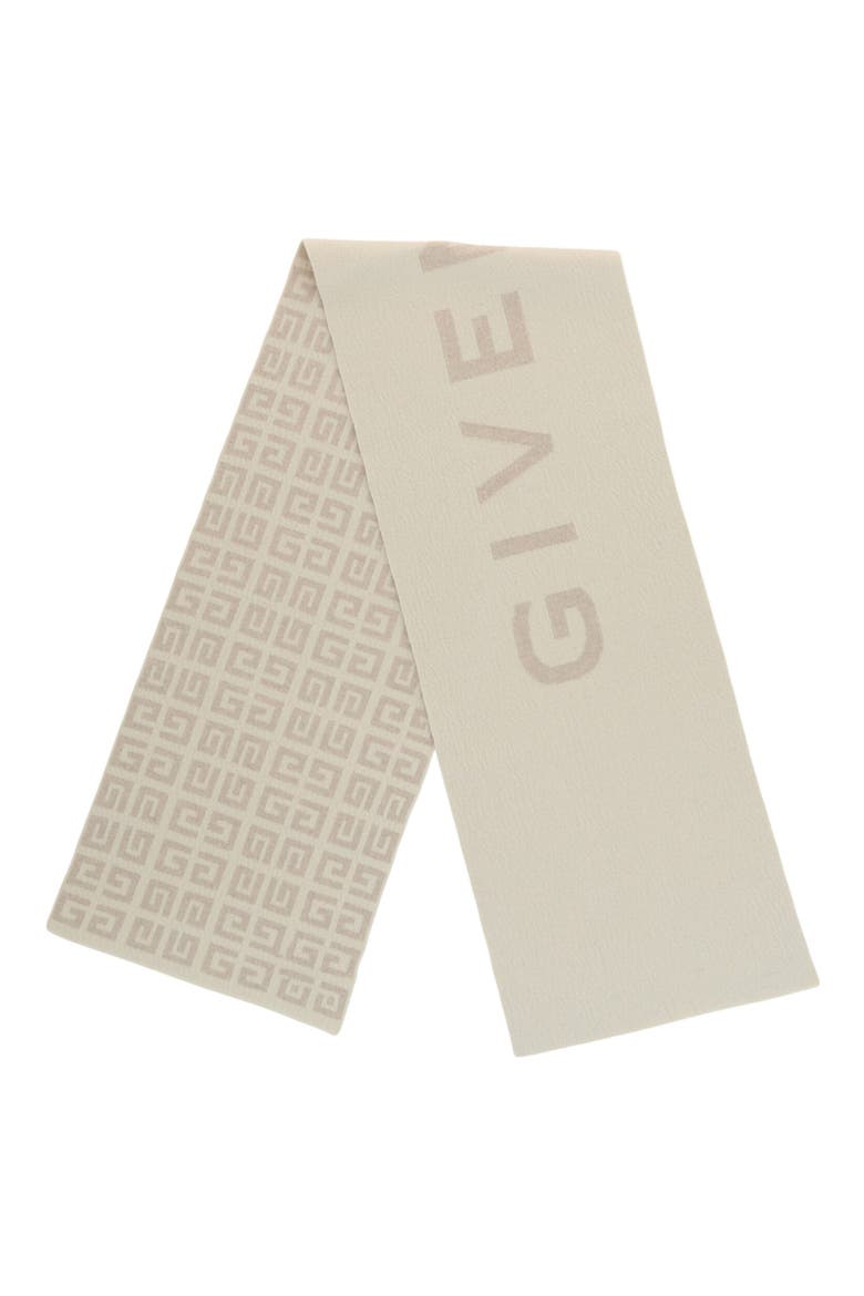 4G Reversible Wool & Cashmere Blend Scarf, Alternate, color, ECRU WHITE