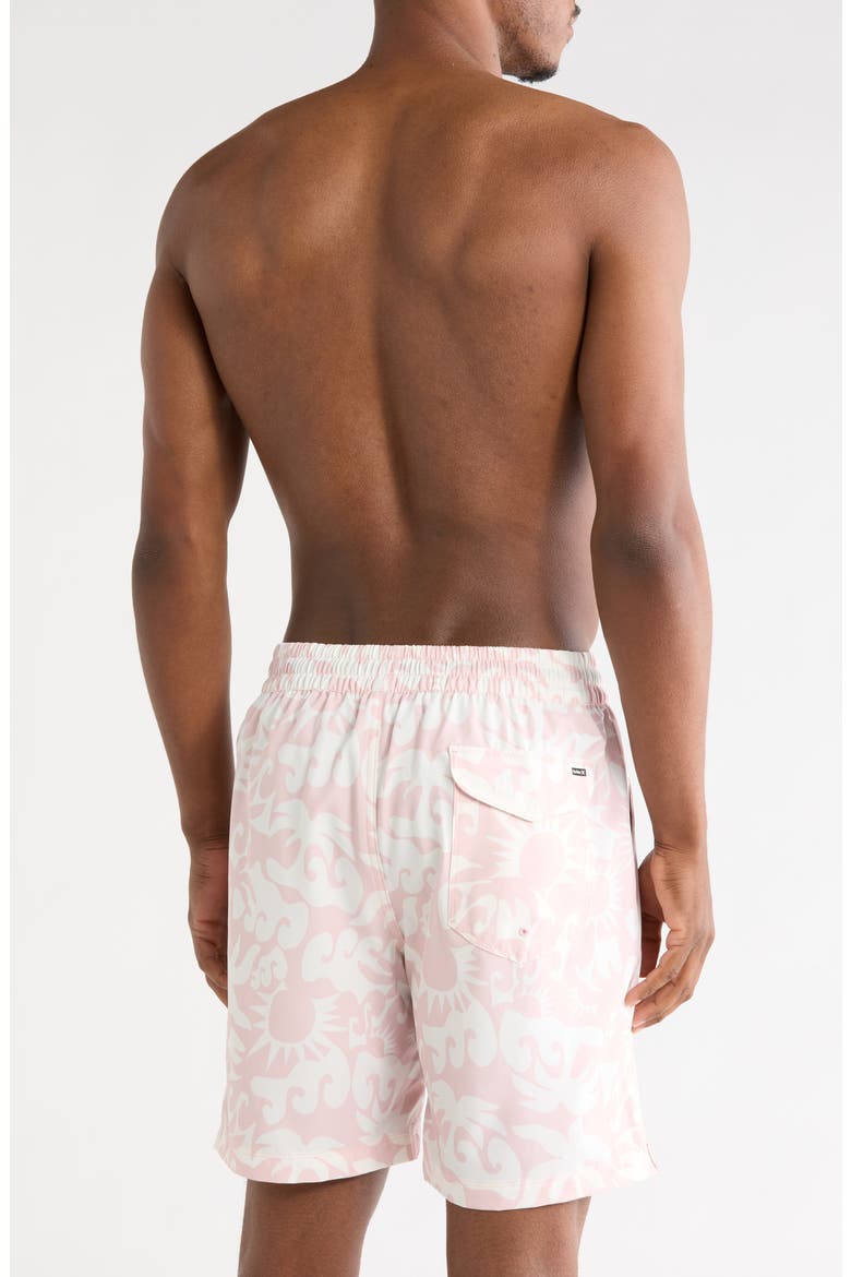 Sunny Seaside Volley Swim Trunks, Alternate, color, DARK BEIGE