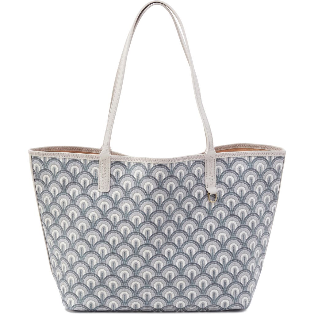 Hobo All That Monogram Coated Canvas Tote In Grey Dawn