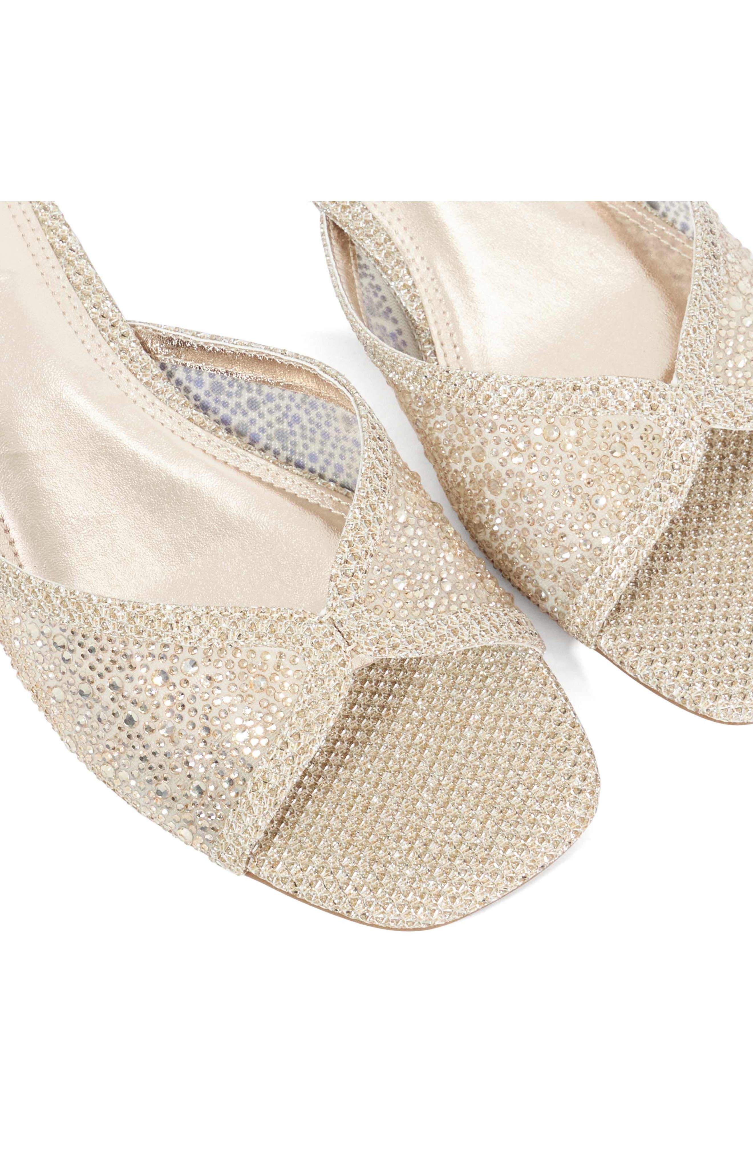 Dune London Naya Crystal Studded Sandal, Alternate, color, Gold