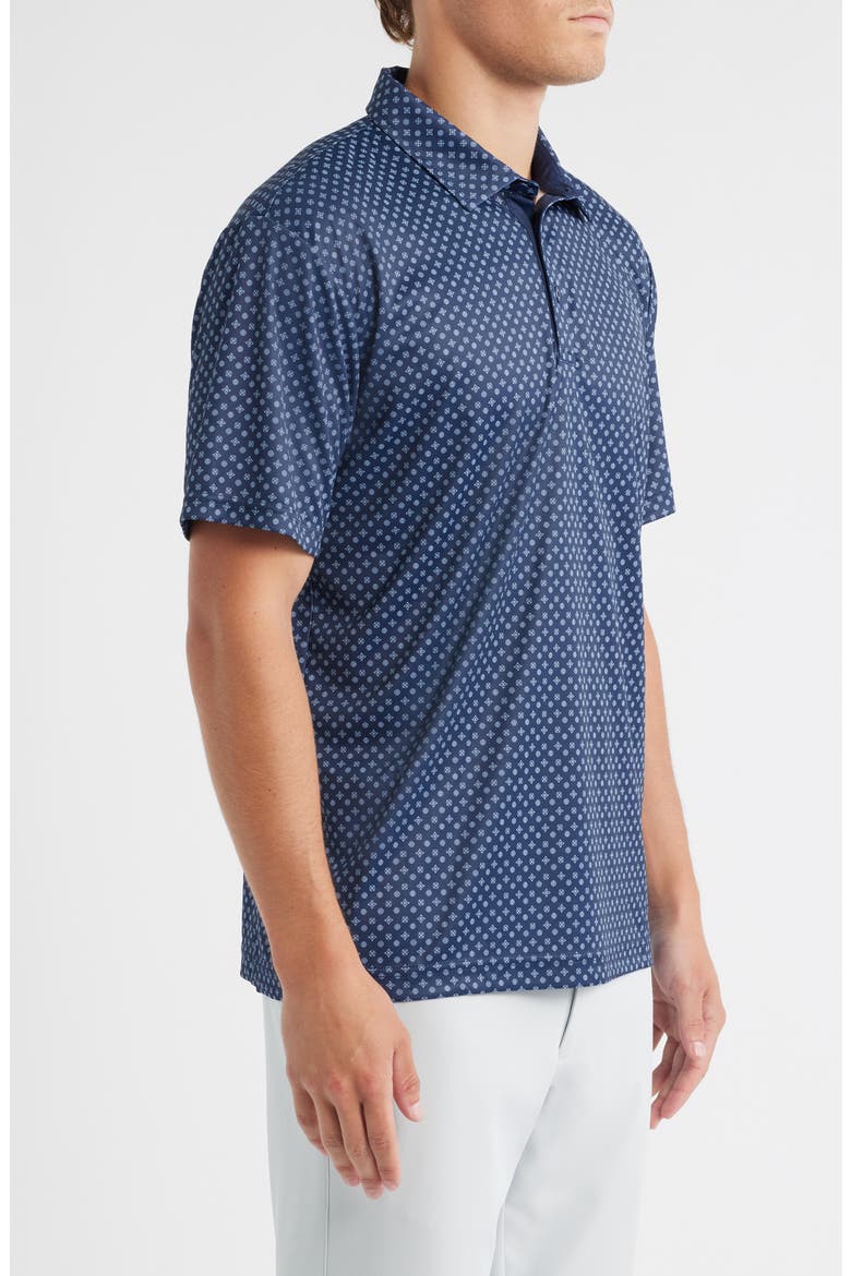 Hazelwood Modern Fit Foulard Print Performance Golf Polo, Alternate, color, NAVY