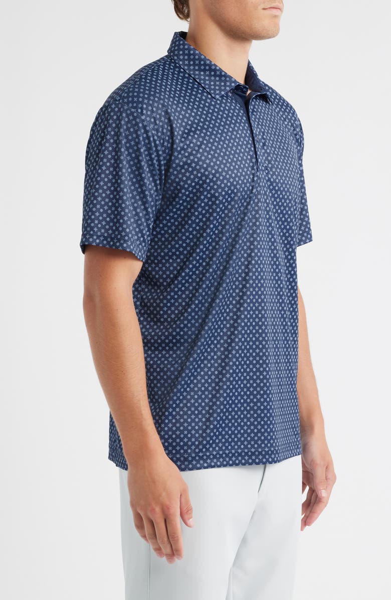 Swannies Hazelwood Modern Fit Foulard Print Performance Golf Polo, Alternate, color, Navy