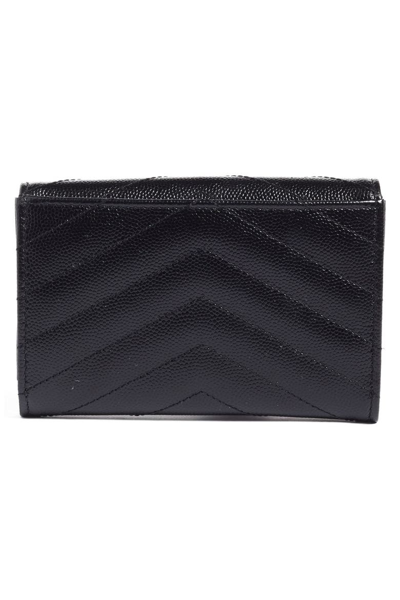 Small Monogram Leather French Wallet, Alternate, color, NOIR