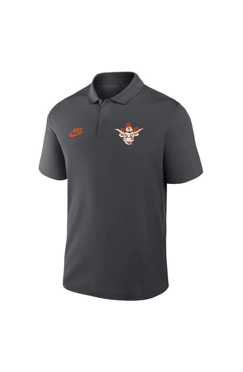 Nike Men's Nike Anthracite Texas Longhorns Primetime Victory Legacy Vault Logo Performance Polo, Alternate, color, 