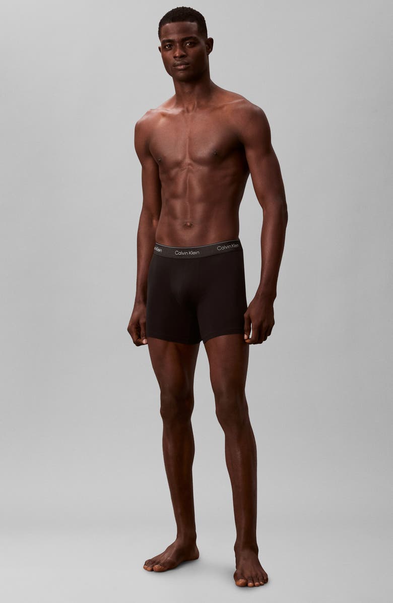 Calvin Klein Icon Stretch Cotton Boxer Briefs, Alternate, color, Black