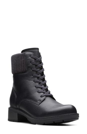 Clarks Hearth Sky Leather Combat Boot In Multi