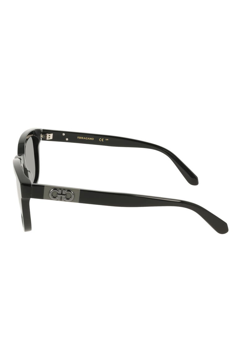 54mm Rectangle Sunglasses, Alternate, color, BLACK