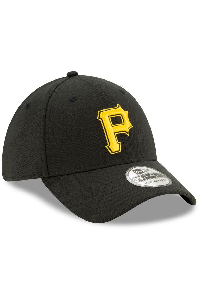 Men's New Era Black Pittsburgh Pirates Alternate 2 Team Classic 39THIRTY Flex Hat, Alternate, color, Black