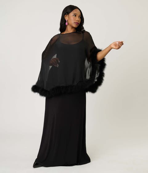 Plus Size Cape Maxi Dress