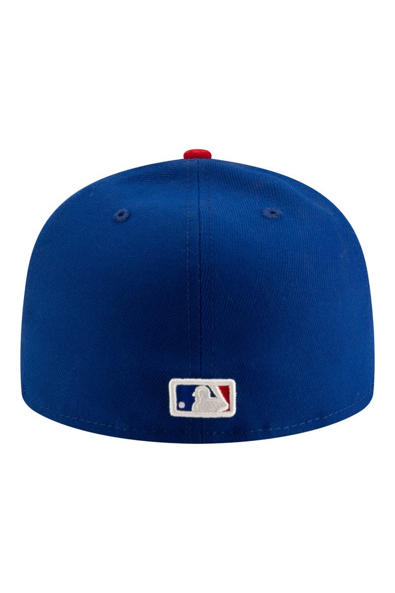 Men's New Era White/Royal Chicago Cubs 150th Anniversary 59FIFTY Fitted Hat, Alternate, color, White