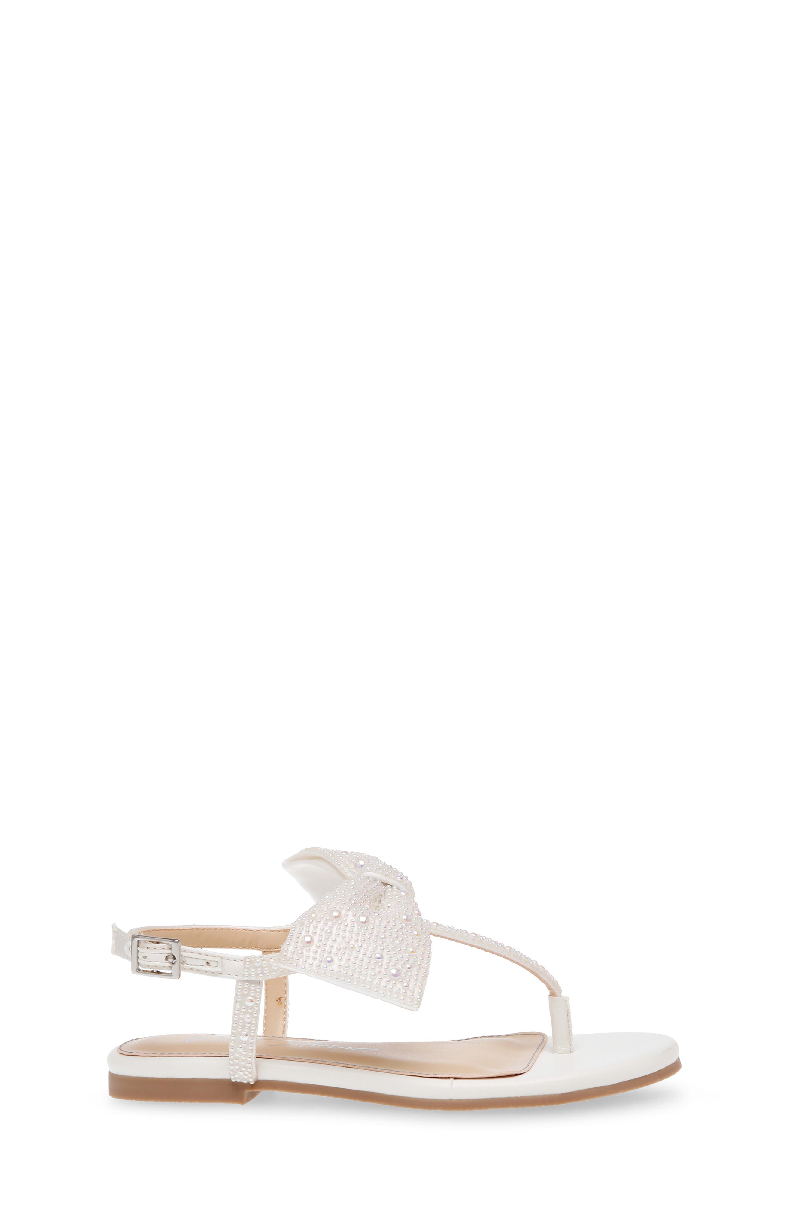 Betsey Johnson Kids
 Crystal Bow Sandal, Alternate, color, Pearl