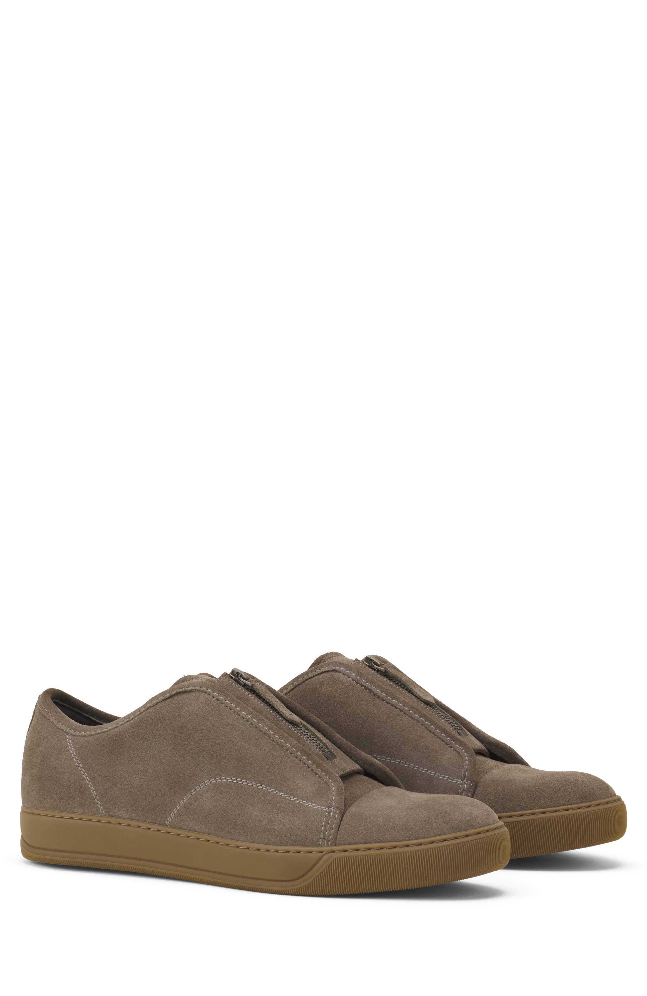 Lanvin Dbb1 Suede Zip Sneakers, Alternate, color, Khaki