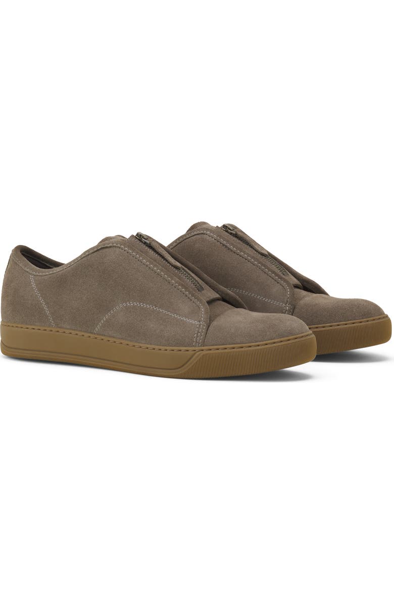 Lanvin Dbb1 Suede Zip Sneakers, Alternate, color, Khaki