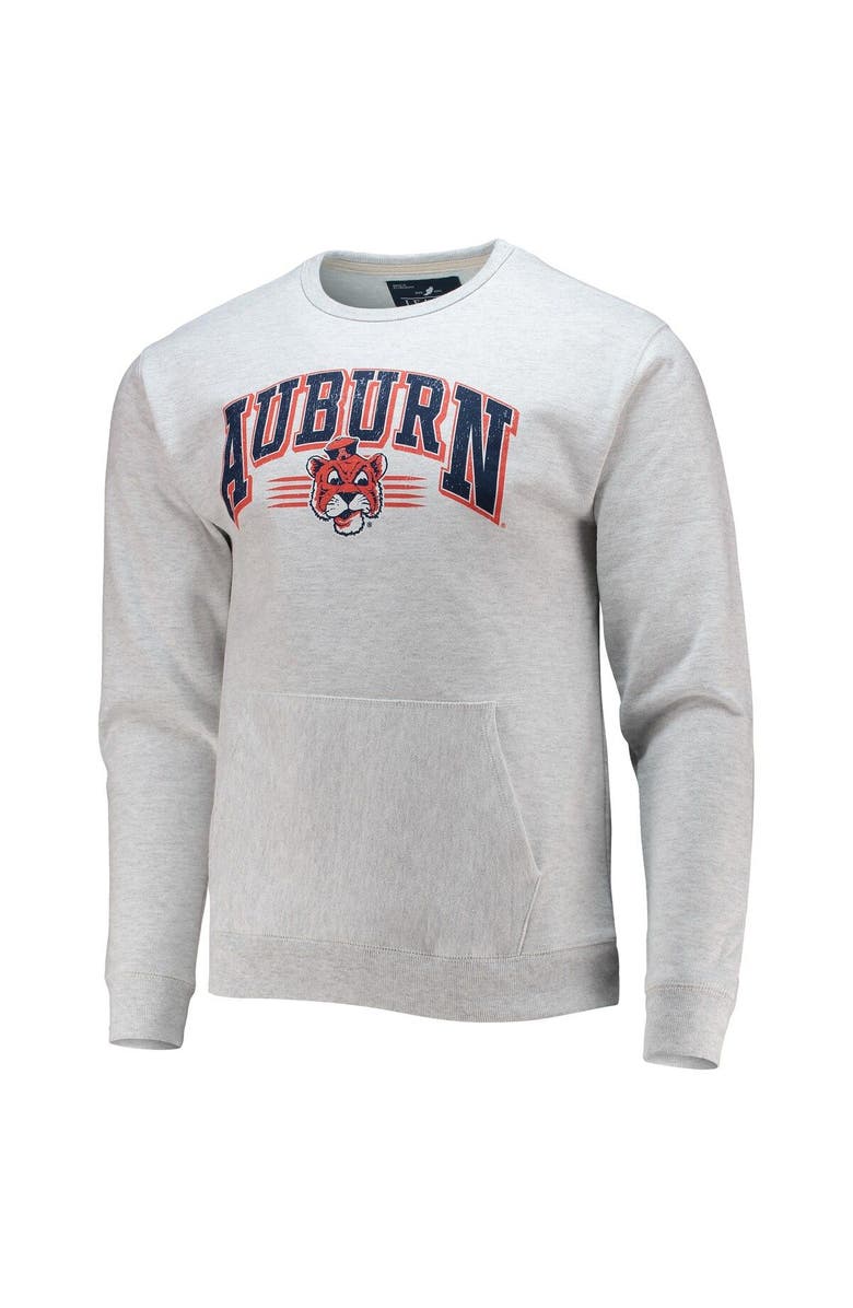 LEAGUE COLLEGIATE WEAR Men's League Collegiate Wear Heathered Gray Auburn Tigers Upperclassman Pocket Pullover Sweatshirt, Alternate, color, 