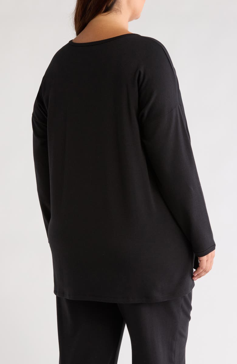 Eileen Fisher Crewneck Long Sleeve Longline Top, Alternate, color,