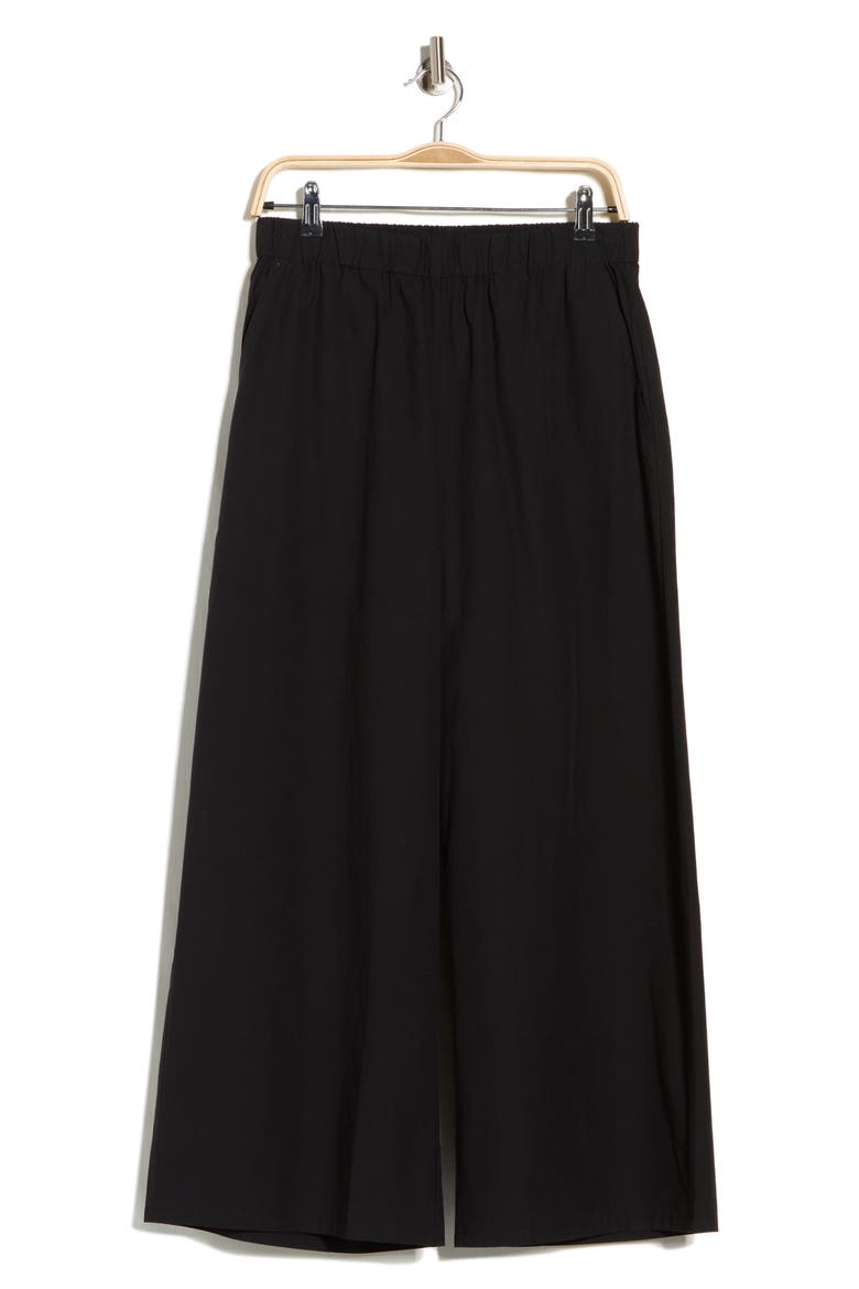 Organic Cotton Wide Ankle Length Pants, Alternate, color, BLACK