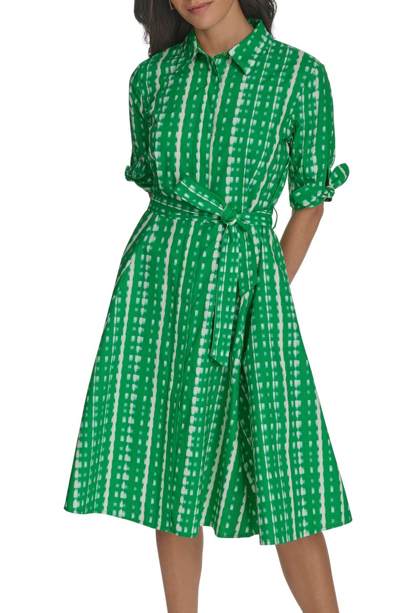 Calvin Klein Short Sleeve Cotton Shirtdress, Main, color,