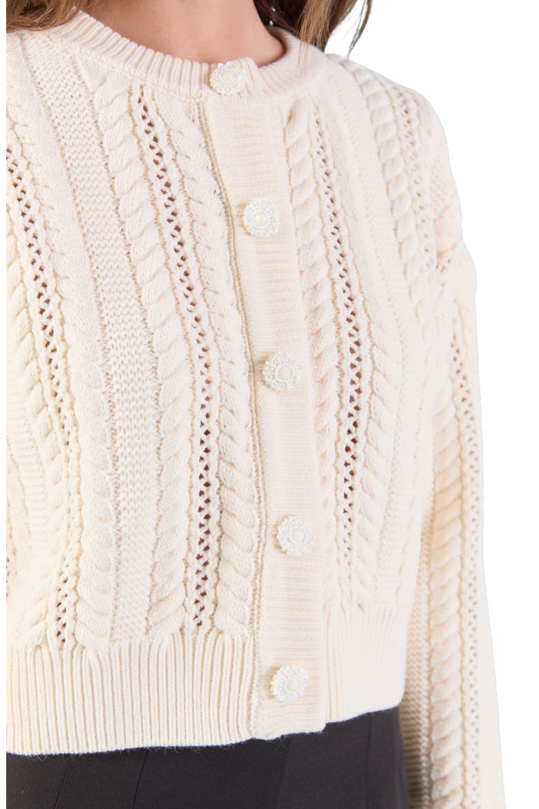 Cable Stitch Cardigan, Alternate, color, CREAM