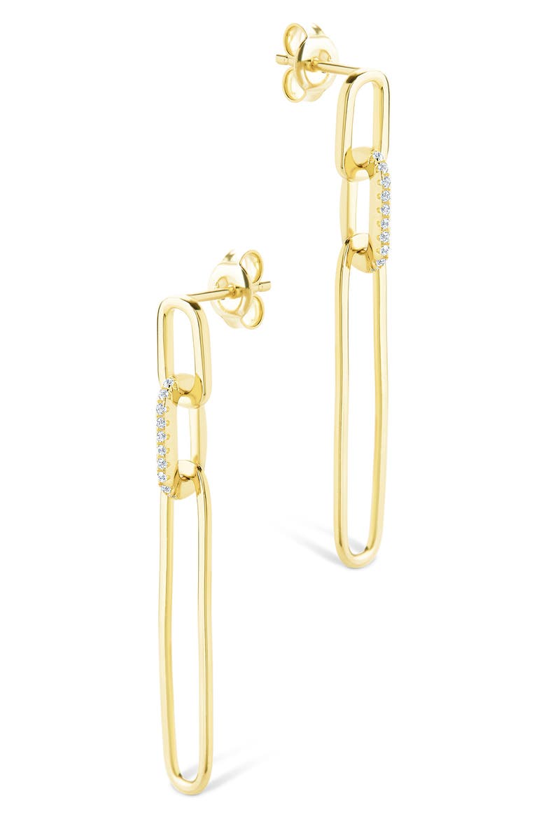 Chelle Cubic Zirconia Mix Link Drop Earrings, Alternate, color, GOLD