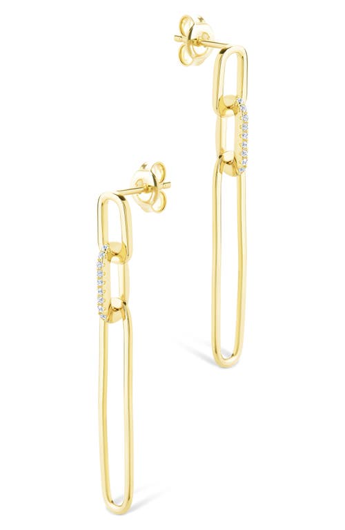 Sterling Forever Chelle Cubic Zirconia Mix Link Drop Earrings In Gold