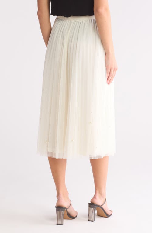 Dr2 By Daniel Rainn Imitation Pearl Tulle Skirt In White