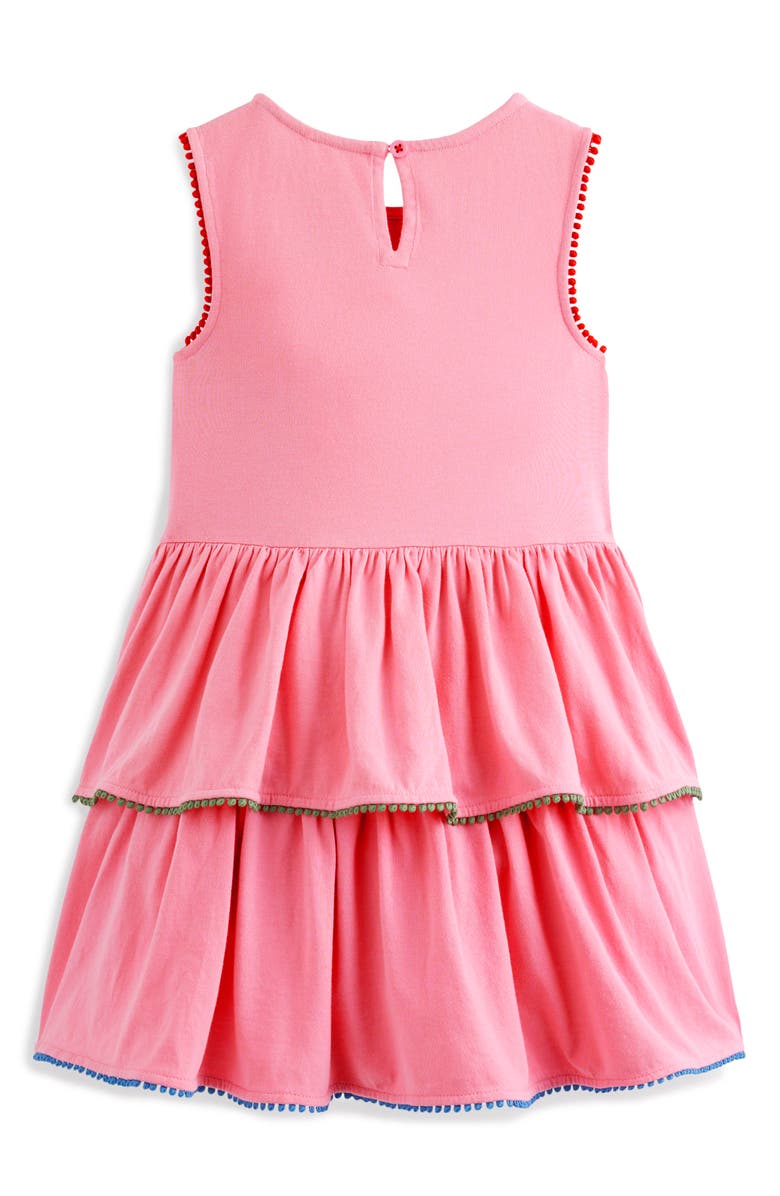 Mini Boden Kids' Tiered Cotton Jersey Sundress, Alternate, color, Bubblegum Pink