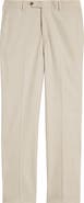 Berle Flat Front Stretch Solid Wool Trousers