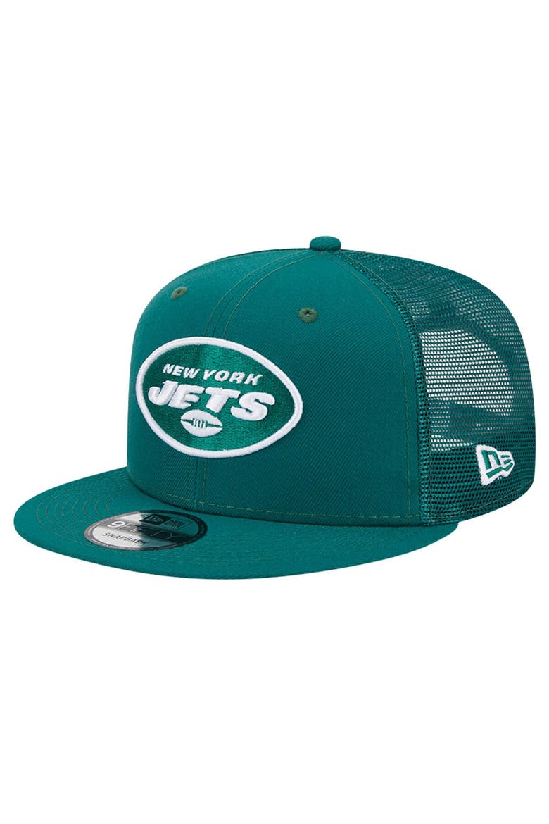 Men's New Era Green New York Jets Main Trucker 9FIFTY Snapback Hat, Main, color, Green