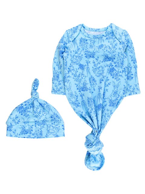 Modal Blend Knotted Sleep Gown & Hat Set